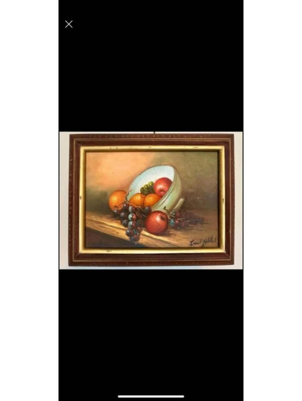 Still Life Original Oil Painting Framed 12.5” X 15.5”